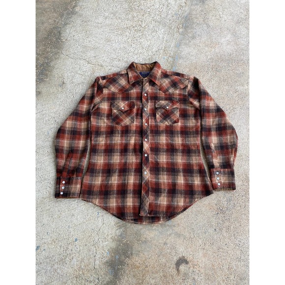 Vintage 80’s Rugged Wrangler Style Western Flannel Shirt - Picture 1 of 11